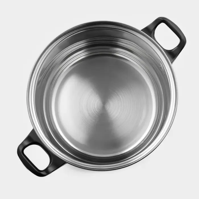 Кастрюля Доляна &laquo;Чёрная ночь&raquo;, 3 л, d=20 см, с крышкой, капсульное дно, нержавеющая сталь, хромированная