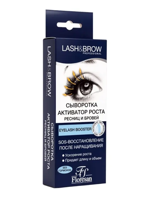 Сыворотка для роста ресниц и бровей Floresan SOS восстановление, 9 мл