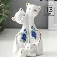 Фигурка керамика &laquo;Две кошки с котёнком&raquo;, 13&times;8 см