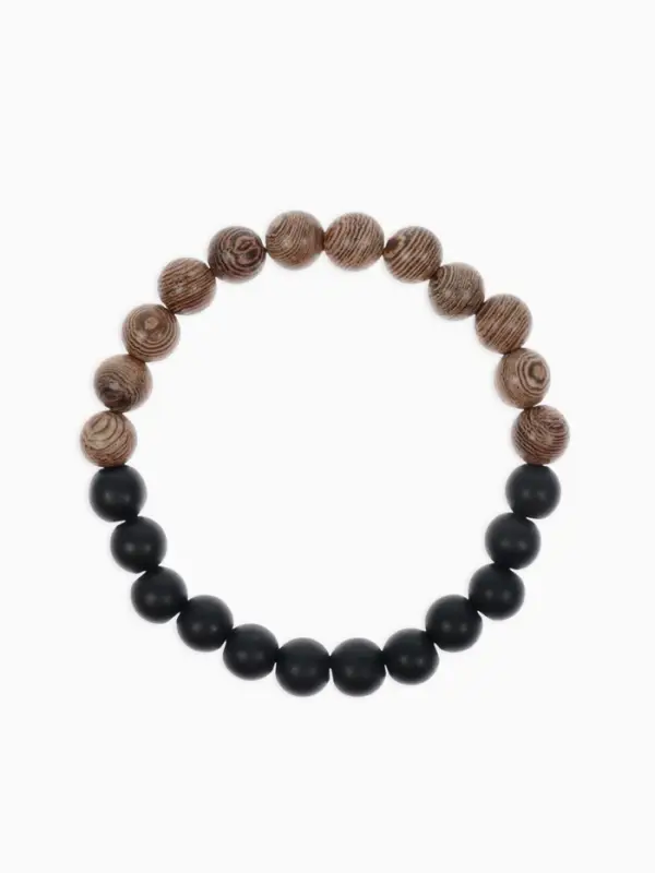 Браслет из бусин &laquo;Аметист&raquo;, d=6 см, шар №8, чёрный, коричневый