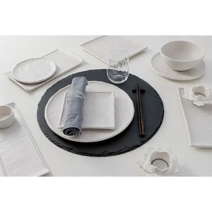 Блюдо для подачи Magistro Slate, d=27.2 см, фарфор, белое