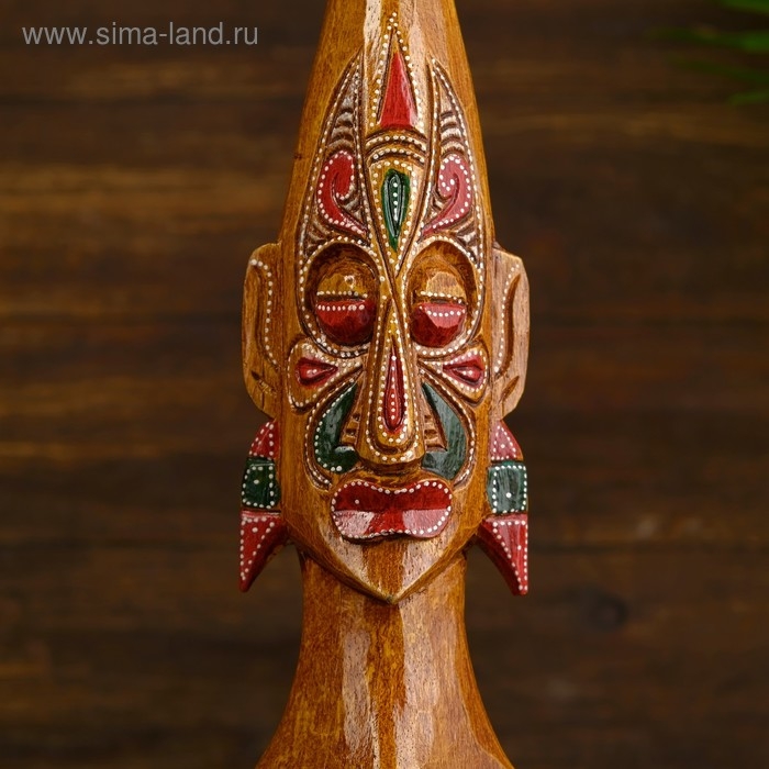 Сувенир Сувенир "Голова аборигена" дерево 11х11х35 см
