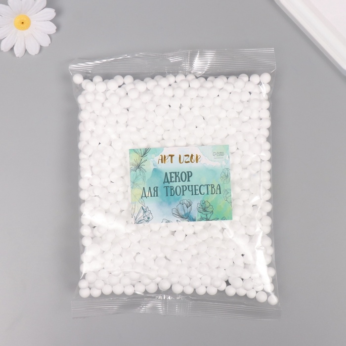 Декор для творчества пенопласт Декор для творчества пенопласт "Ассорти шариков" белый набор 10 гр