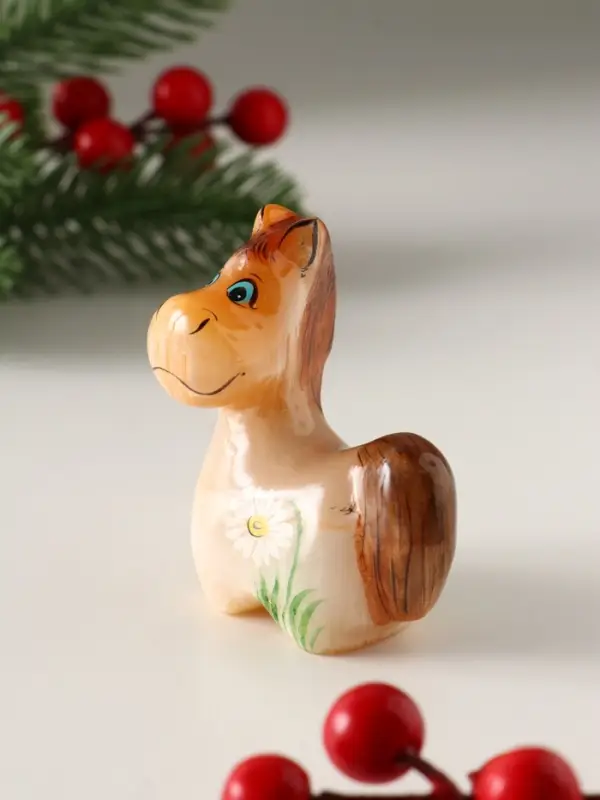 Сувенир Лошадка средняя, 7х5,5 см, селенит