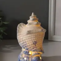 Сувенир керамика свет "Ракушка" бело-синий 7,5х8,5х13,5 см