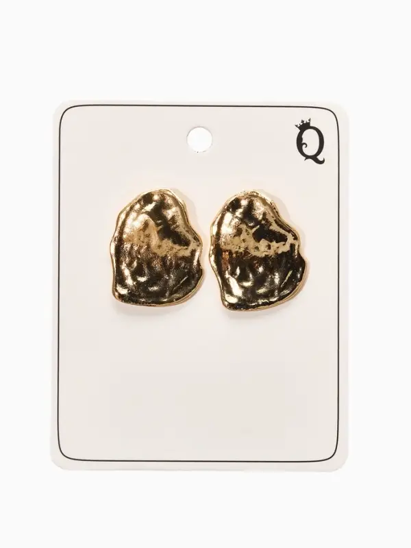 Серьги металл «Мятые», цвет золото Серьги металл «Мятые», цвет золото
