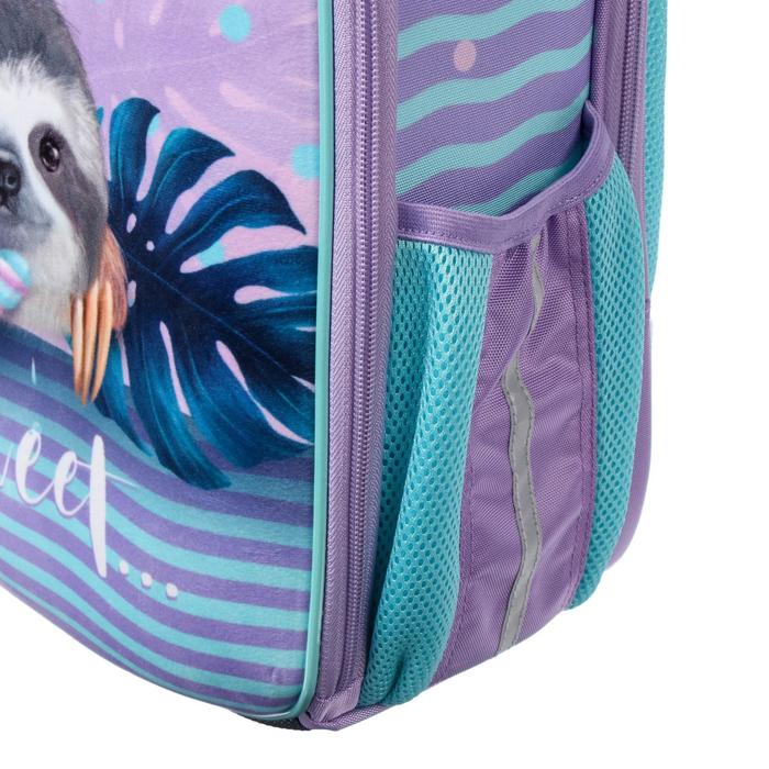 Рюкзак каркасный, Hatber, Ergonomic Plus, 38 х 29 х 16, с термосумкой, «Милый ленивец» Рюкзак каркасный, Hatber, Ergonomic Plus, 38 х 29 х 16, с термосумкой, «Милый ленивец»