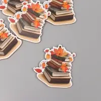 Декор для творчества дерево "Стопка книг с осенними листьями" 4,4х4,2х0,3 см Декор для творчества дерево "Стопка книг с осенними листьями" 4,4х4,2х0,3 см