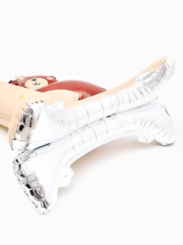 Воздушный шар фольгированный 32" "Цифра 1 с мишкой"  цвет бежевый, под воздух