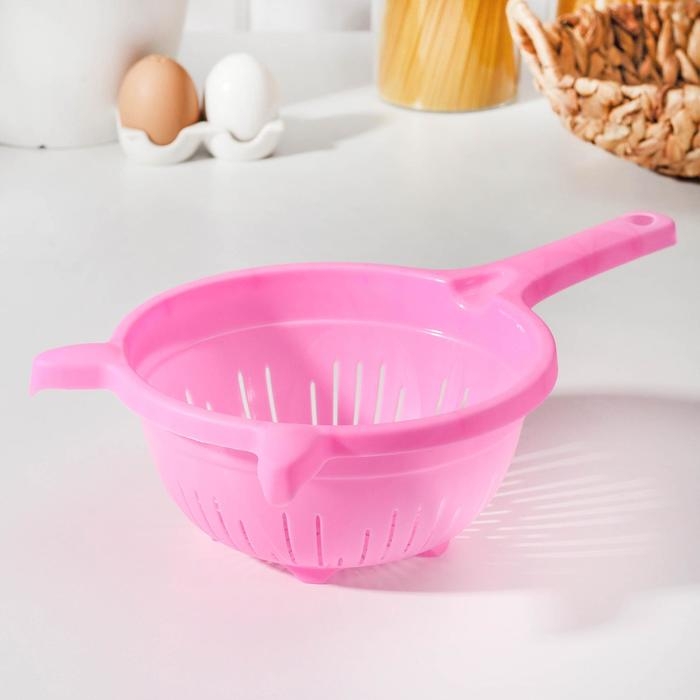 Дуршлаг кухонный, 1,6 л, d=19 см, цвет МИКС Дуршлаг кухонный, 1,6 л, d=19 см, цвет МИКС