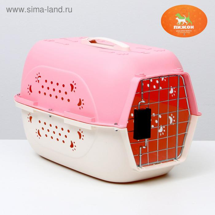 Переноска для животных пластиковая, 47,5 х 33 х 31 см, розовая Переноска для животных пластиковая, 47,5 х 33 х 31 см, розовая