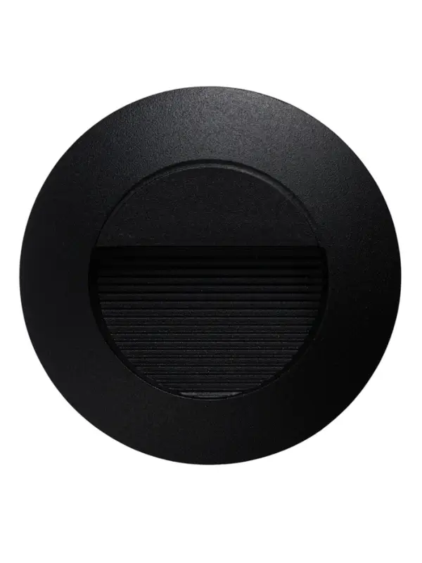 Встраиваемый светильник для лестницы, IP65, 3 Вт, 4000К, 50&times;50 мм, круглый, чёрный, свечение нейтральное белое