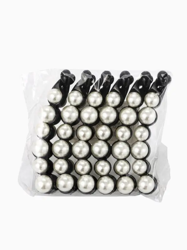 Банан для волос &laquo;Виртуоз&raquo;, жемчужная дорожка, 10.5 см, чёрно-белый