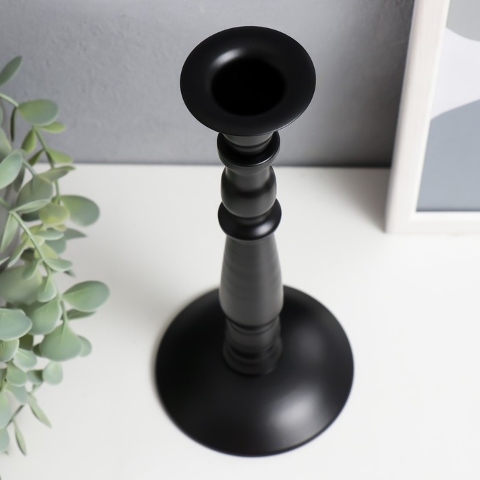 Подсвечник металл на 1 свечу Подсвечник металл на 1 свечу "Стильный" чёрный матовый 26х10х10 см