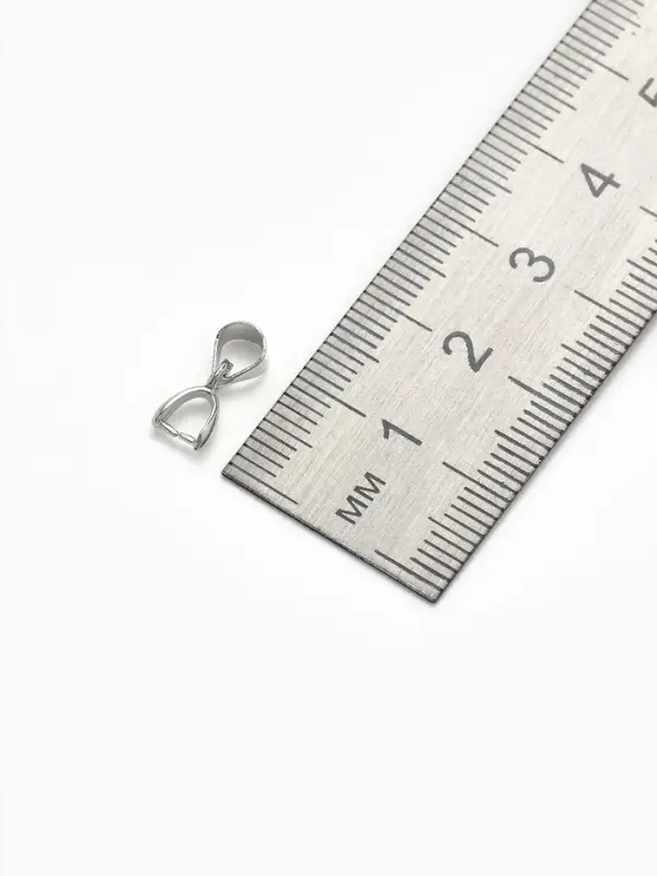 Держатель для кулона, 14&times;6 мм (набор 5 шт.), цвет серебро