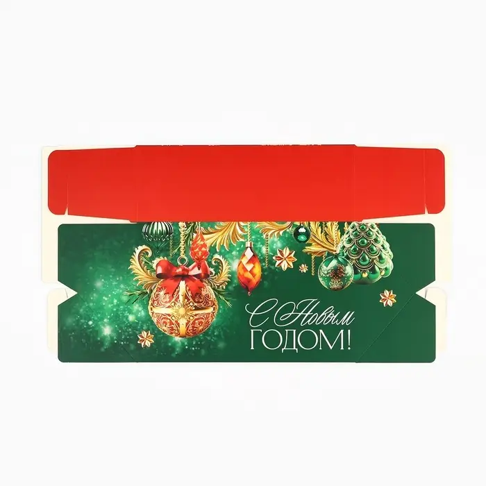 Коробка - конфета подарочная новогодняя складная «Новогодние шары», 14 х 22 х 8 см