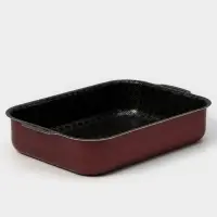 Противень &laquo;Хозяюшка&raquo;, 19&times;25 см, h=6 см, антипригарное покрытие, бордовый