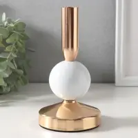 Металлический подсвечник на 1 свечу &laquo;Продо&raquo;, белый, d=2 см, 9&times;9&times;17 см