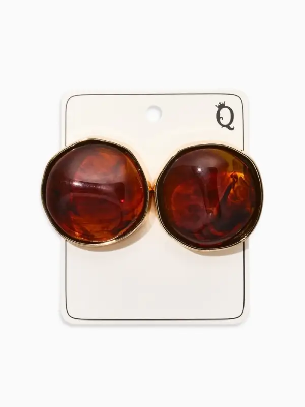 Серьги акрил &laquo;Круг&raquo;, коричневый в золоте