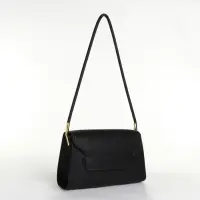 Сумка женская мессенджер без застёжки, 26&times;7&times;15 см, чёрная