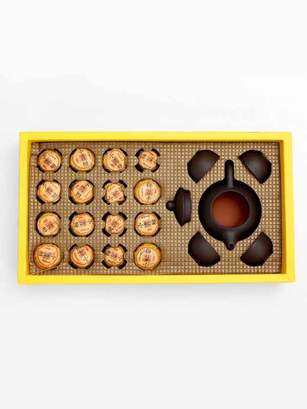 Подарочный набор для чайной церемонии, китайский чай Пуэр 16 капсул, на 4 персоны+пакет Подарочный набор для чайной церемонии, китайский чай Пуэр 16 капсул, на 4 персоны+пакет