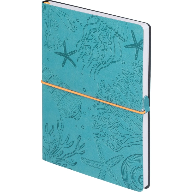 Блокнот А5 128л Attache Морская клетка,мягк.обл.,кожзам с блинт.тиснен 3146