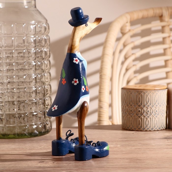 Сувенир Сувенир "Утка в синем летнем костюме" дерево 13х9х27 см