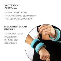 Утяжелители неопреновые ONLYTOP, 2 шт. &times; 0.25 кг, цвет голубой