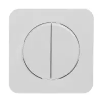Выключатель, серия Circular, 10 А, двухклавишный, скрытый монтаж, белый