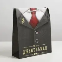 Пакет подарочный ламинированный, упаковка, &laquo;Джентльмен&raquo;, ML 21&times;25&times;8 см