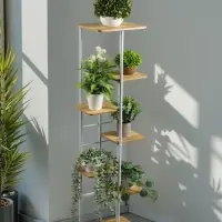 Подставка для цветов Greengo, 7 полок, 36&times;23&times;120 см, напольная, каркас металл, полки МДФ, белая