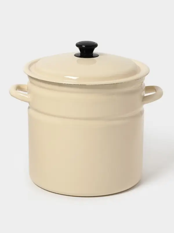 Кастр.цил.борт. 12л (слоновая)Без декора