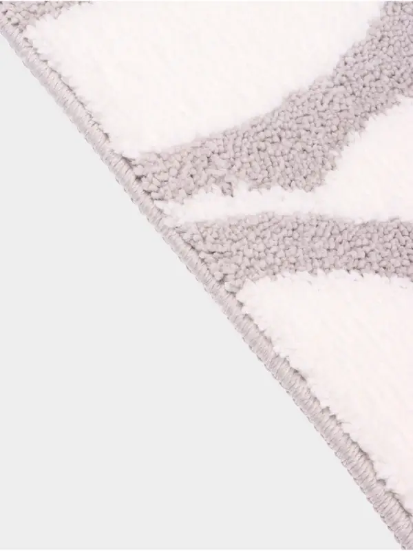 Коврик Доляна Leaves, 50&times;80 см, ворс 1.5 см, микрофибра, серый