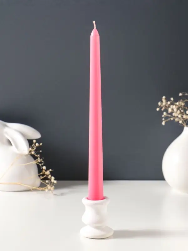 Свеча античная 25 см, 58 г, 7 ч, розовый