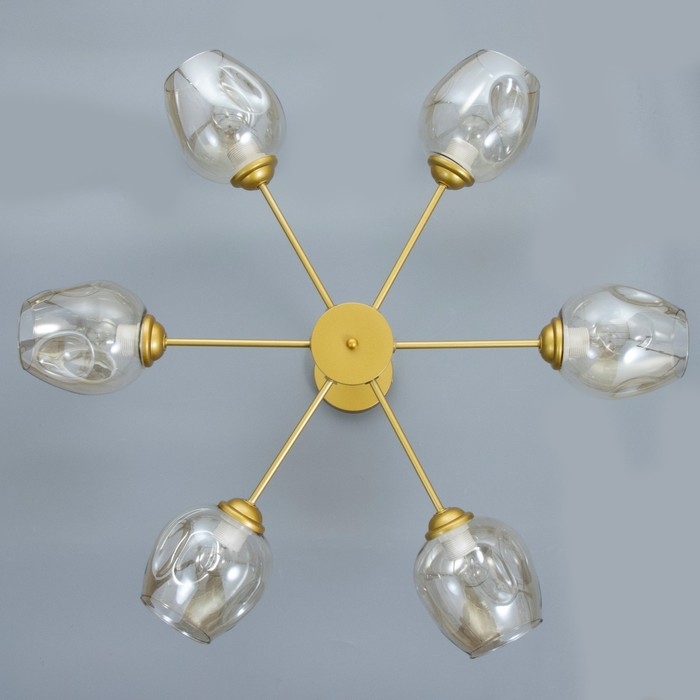 Люстра "Мурано" 6хЕ27 60Вт белый золото 78х78х35см BayerLux