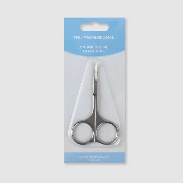 Ножницы маникюрные TNL, узкие, загнутые, 9,5 см, цвет серебристый Ножницы маникюрные TNL, узкие, загнутые, 9,5 см, цвет серебристый