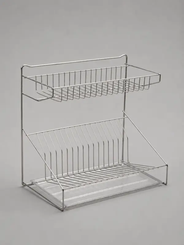 Сушилка для посуды с поддоном, 38.5&times;38.5&times;24 см, хром