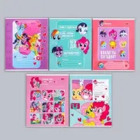 Тетрадь 12 листов, линейка, "Пони", 5 видов МИКС, My Little Pony