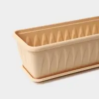 Ящик для цветов балконный &laquo;Алиция&raquo;, 60 см, с поддоном, цвет белая глина