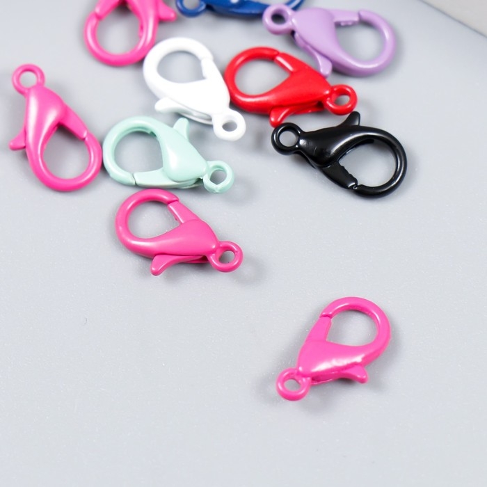 Основа для брелока карабин металл Основа для брелока карабин металл "Клик" МИКС набор 10шт 0,9х1,4 см