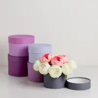Набор круглых подарочных коробок 5 в 1 &laquo;Нежный&raquo; 20&times;14 - 15&times;10 см