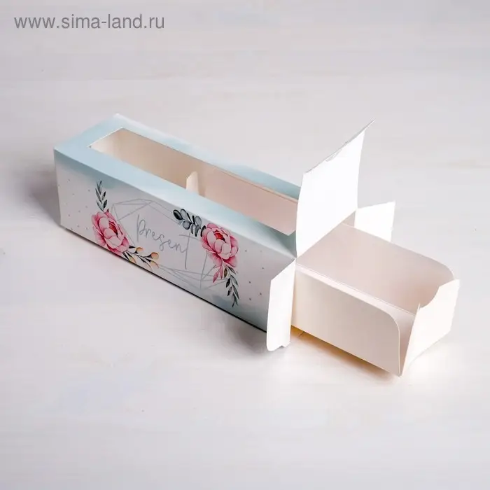 Коробка для макарун, кондитерская упаковка, «Сладкий подарок» 18 х 5.5 х 5.5 см Коробка для макарун, кондитерская упаковка, «Сладкий подарок» 18 х 5.5 х 5.5 см