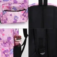 Рюкзак школьный на молнии, с карманами, с рисунком, размер 30&times;13&times;42 см, сиреневый