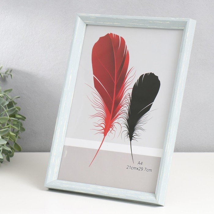 Фоторамка пластик формат А4 Фоторамка пластик формат А4 "Скандинавия" серо-голубая 32х23,5 см