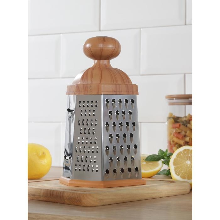 Тёрка шестигранная Доляна «Деревенька», 12×10×23 см, цвет коричневый Тёрка шестигранная Доляна «Деревенька», 12×10×23 см, цвет коричневый