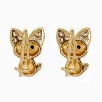 Серьги детские "Выбражулька" котик, цвет белый в золоте Серьги детские "Выбражулька" котик, цвет белый в золоте