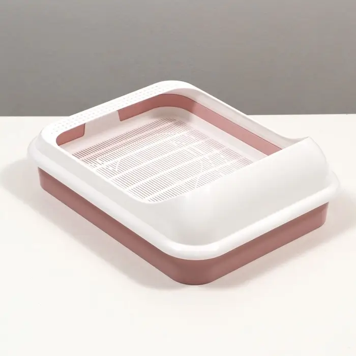 Туалет &laquo;Лекси&raquo; для кошек, с решёткой и совком 45&times;36&times;15 см, розовый