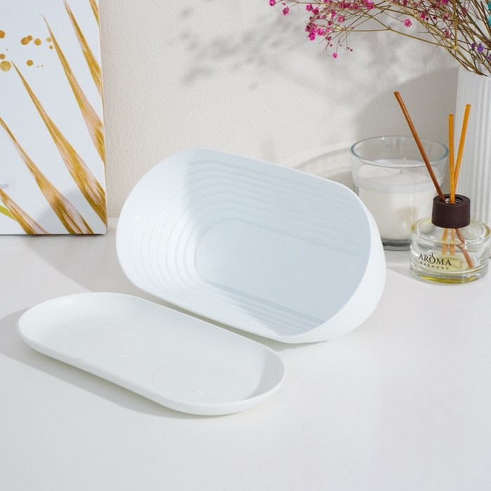 Горшок для кактуса с подставкой «Алиса», 900 мл, белый Горшок для кактуса с подставкой «Алиса», 900 мл, белый