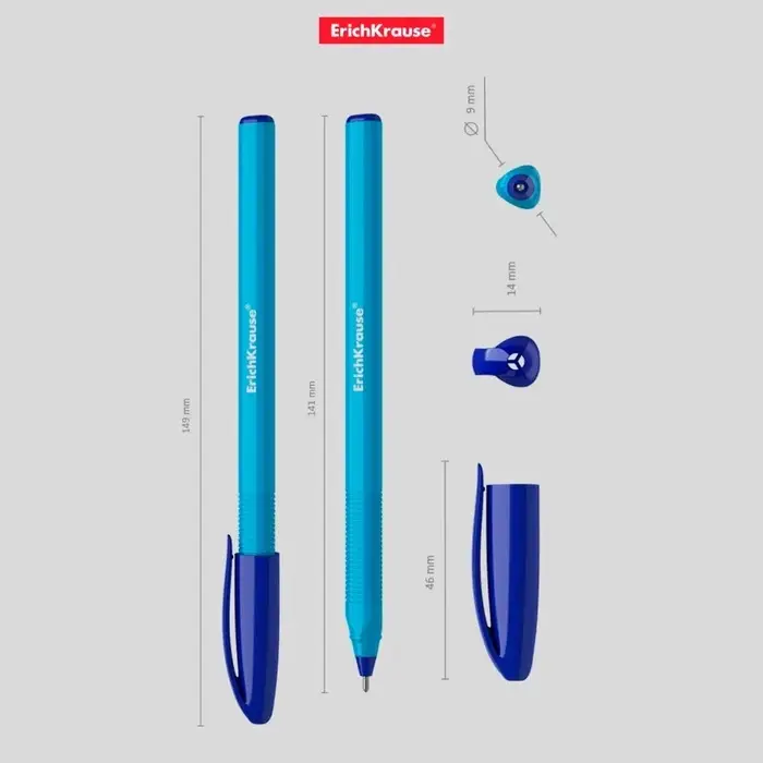 Ручка шариковая ErichKrause U-108 Neon Stick, узел 1.0 мм, чернила синие, супермягкое письмо, длина линии письма 1000 метров, МИКС