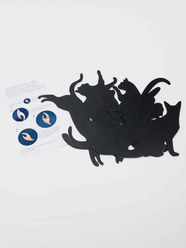 Зеркало настенное &laquo;Котики&raquo;, акриловое, 8 шт., на клеевой основе, разный размер, чёрное